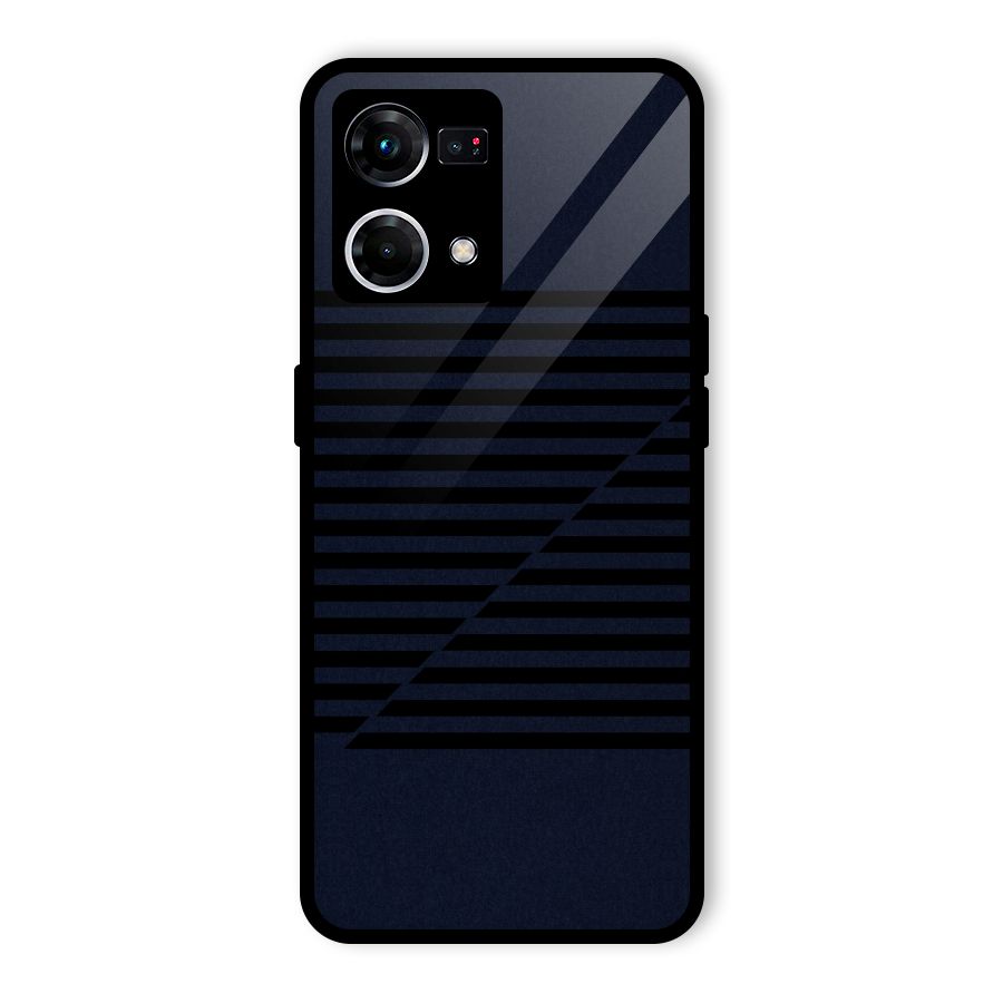 Classic Stripes Cut Glass Back Case for Oppo F21 Pro 5G