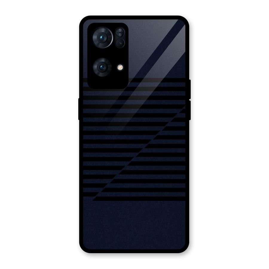 Classic Stripes Cut Glass Back Case for Oppo Reno7 Pro 5G