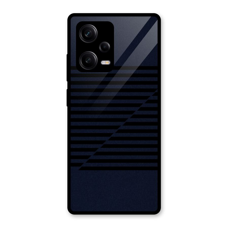Classic Stripes Cut Glass Back Case for Redmi Note 12 Pro