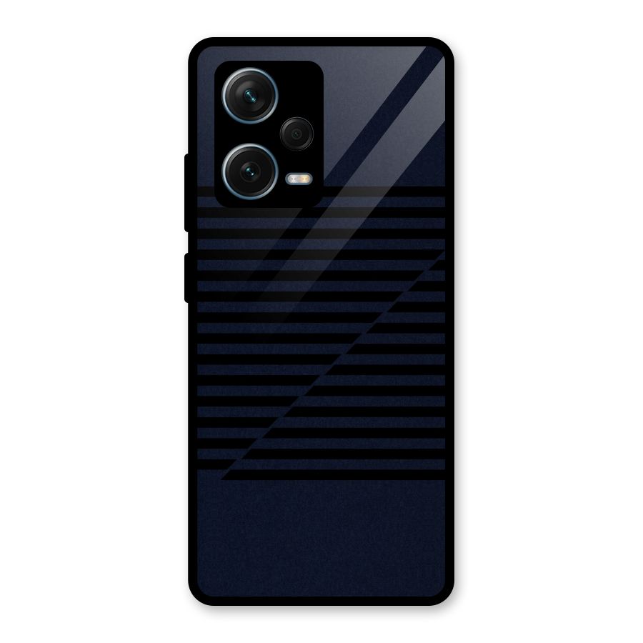 Classic Stripes Cut Glass Back Case for Redmi Note 12 Pro Plus 5G
