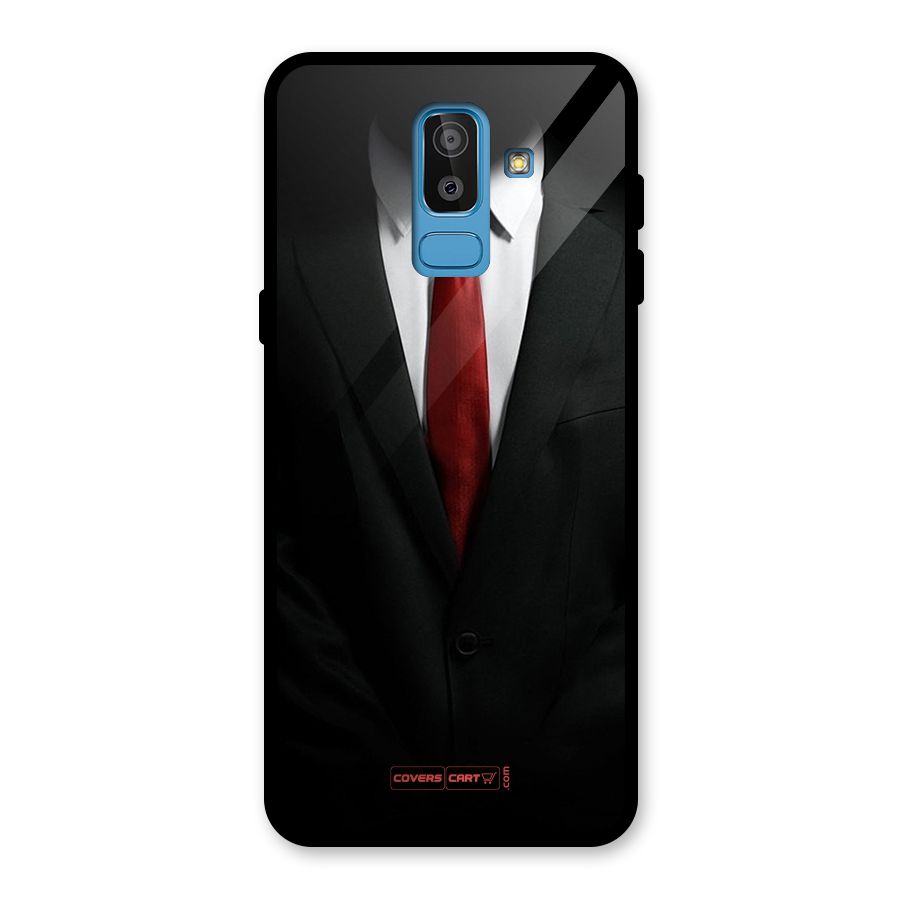 Classic Suit Glass Back Case for Galaxy J8
