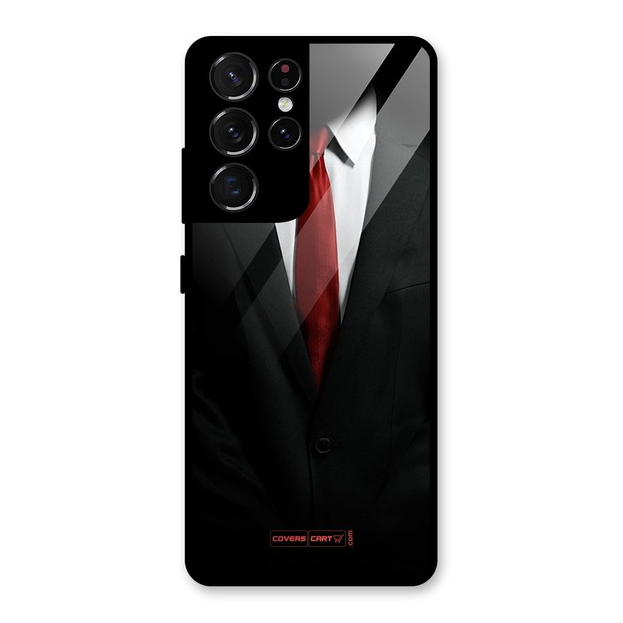 Classic Suit Glass Back Case for Galaxy S21 Ultra 5G