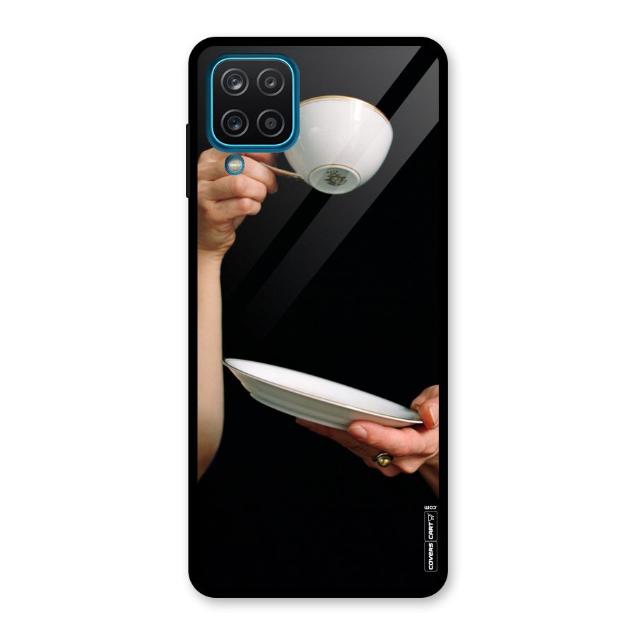Classic Tea Cup Glass Back Case for Galaxy A12