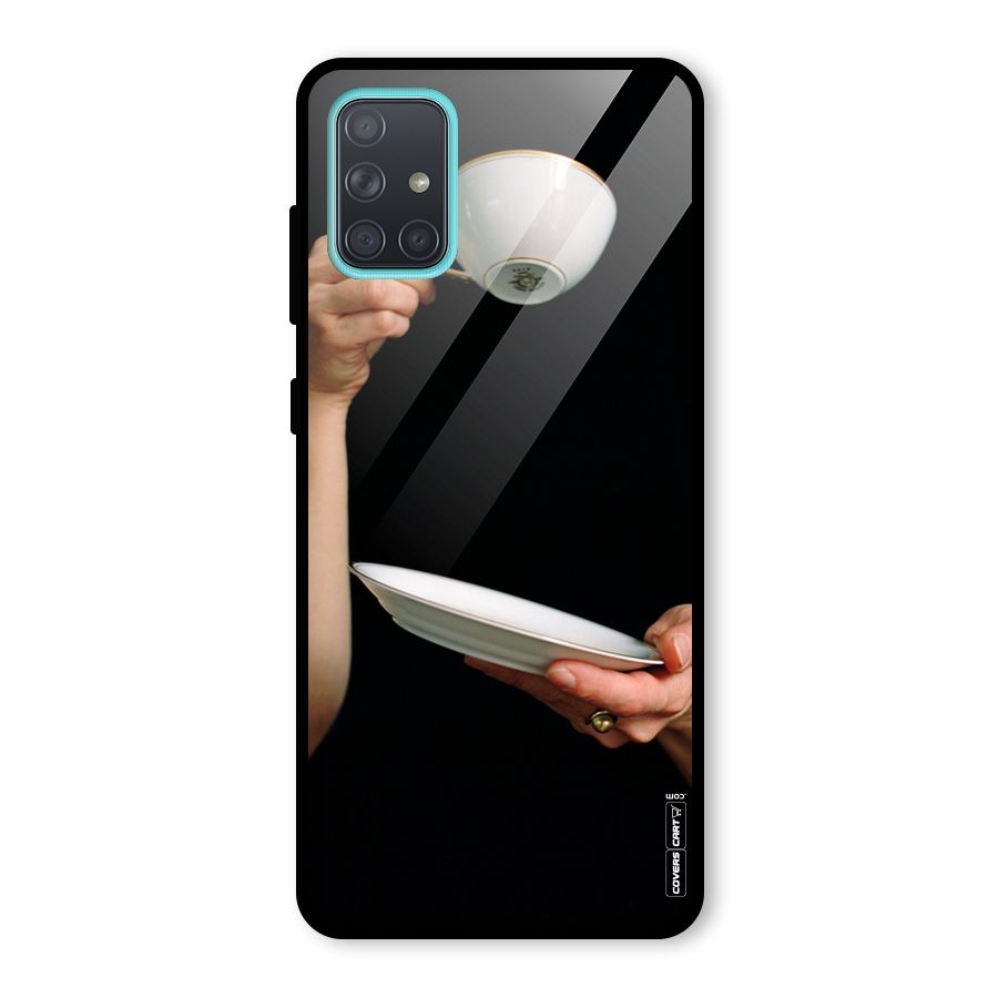 Classic Tea Cup Glass Back Case for Galaxy A71