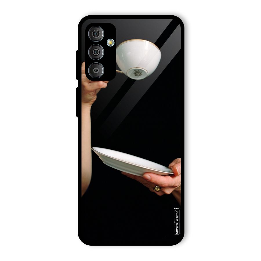 Classic Tea Cup Glass Back Case for Galaxy F23