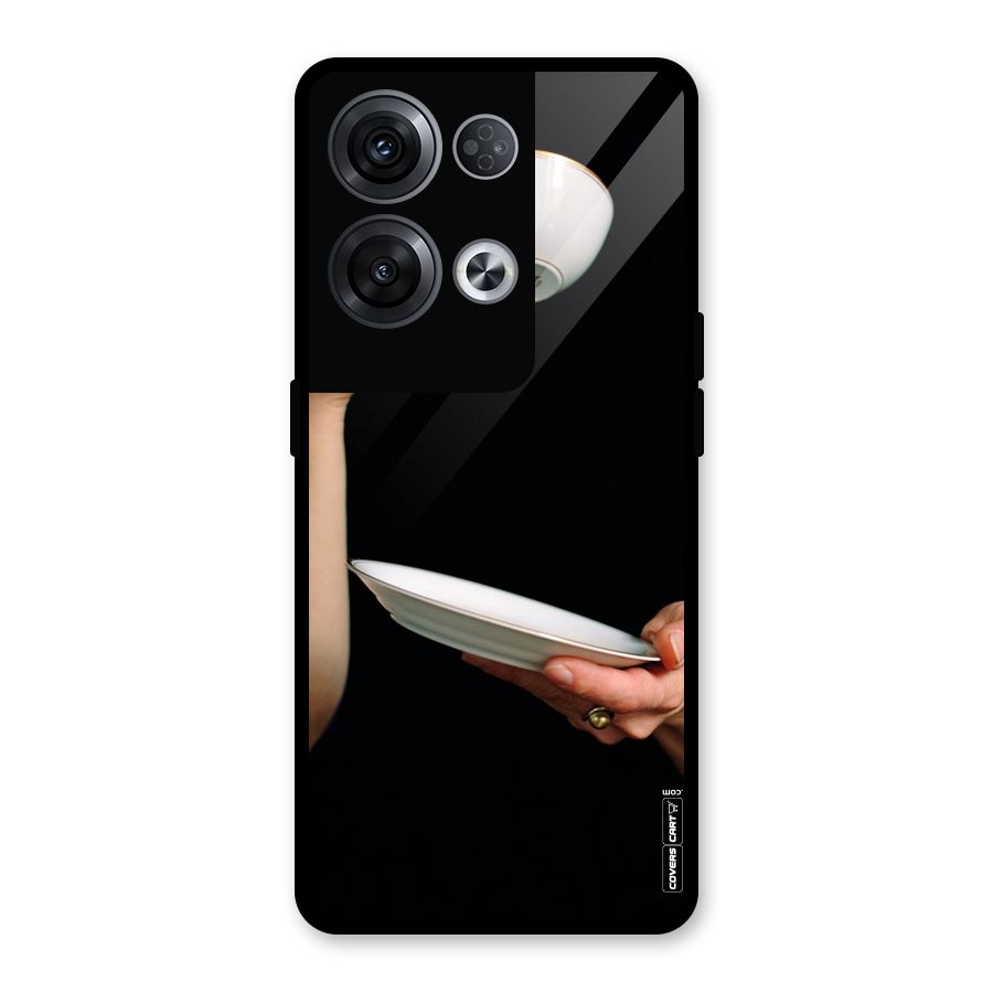 Classic Tea Cup Glass Back Case for Oppo Reno8 Pro 5G