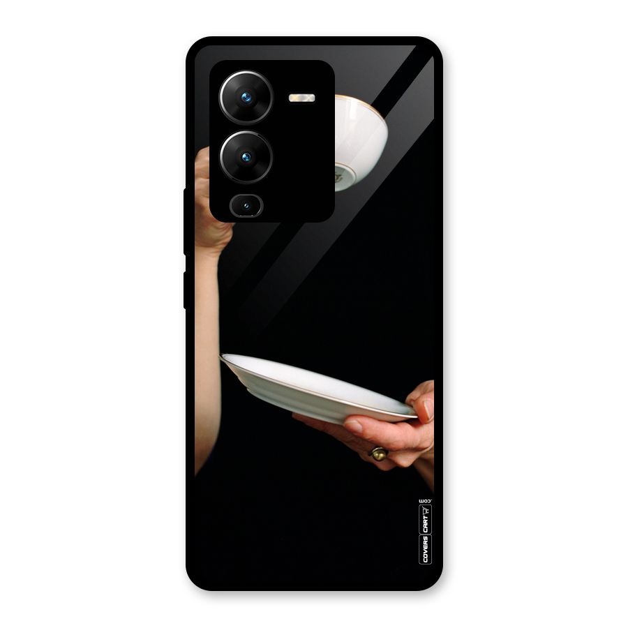 Classic Tea Cup Glass Back Case for Vivo V25 Pro