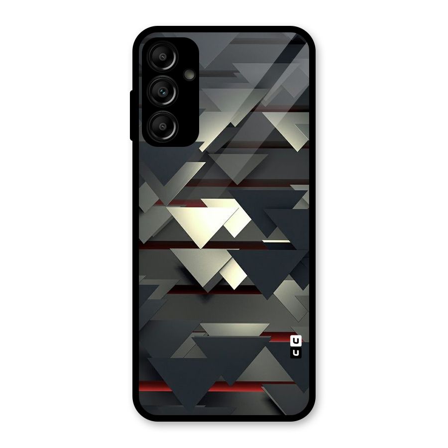Classic Triangles Design Glass Back Case for Galaxy A14 5G