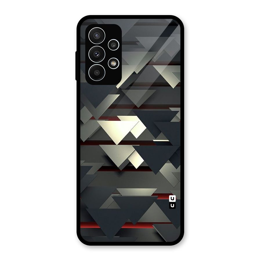 Classic Triangles Design Glass Back Case for Galaxy A23