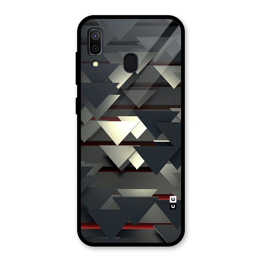 Classic Triangles Design Glass Back Case for Galaxy A30