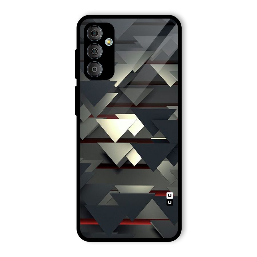 Classic Triangles Design Glass Back Case for Galaxy F23