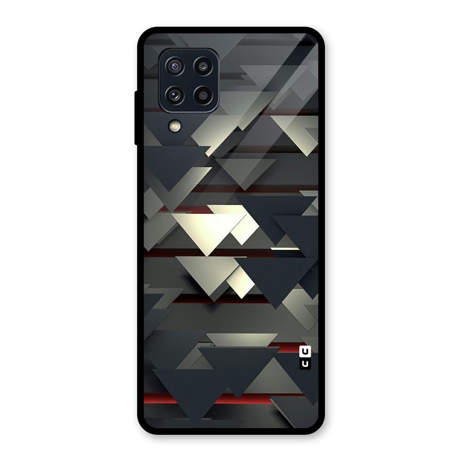 Classic Triangles Design Glass Back Case for Galaxy M32