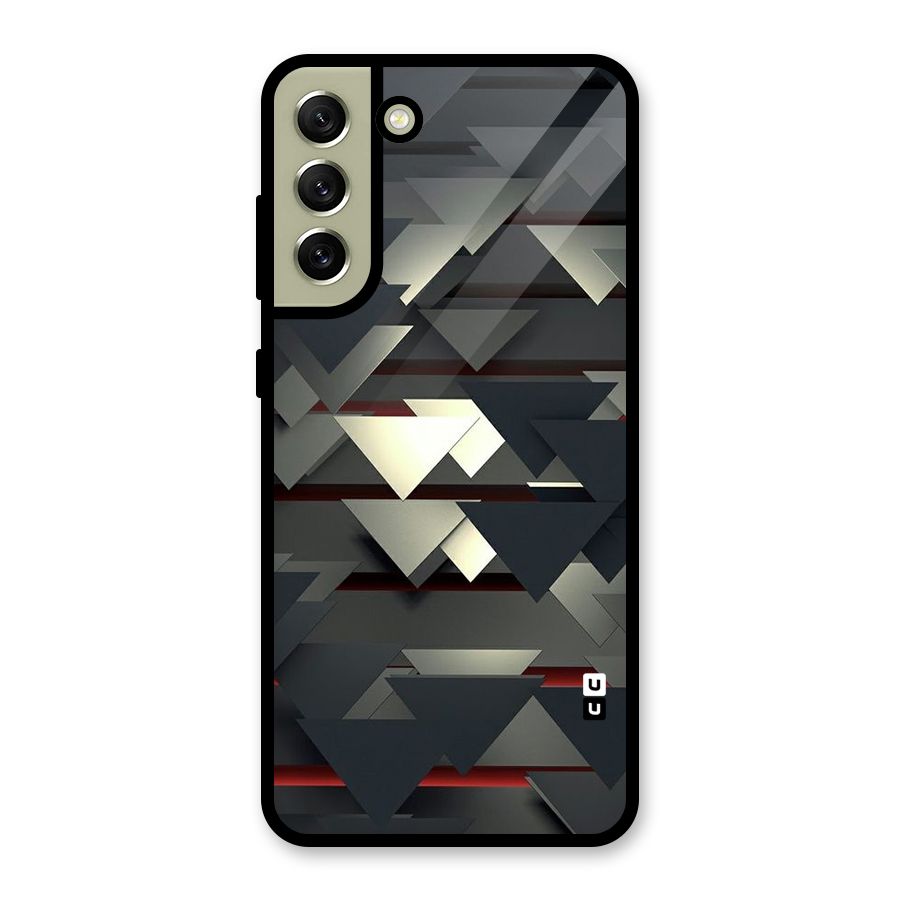 Classic Triangles Design Glass Back Case for Galaxy S21 FE 5G