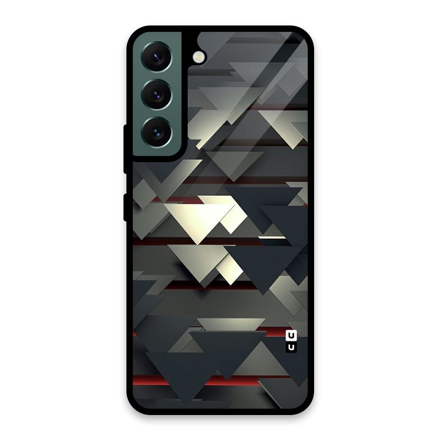 Classic Triangles Design Glass Back Case for Galaxy S22 5G