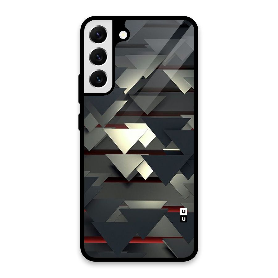 Classic Triangles Design Glass Back Case for Galaxy S22 Plus 5G