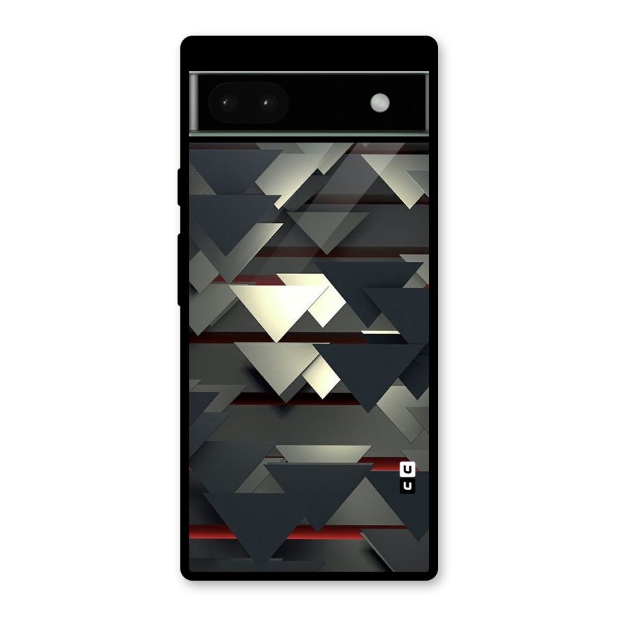 Classic Triangles Design Glass Back Case for Google Pixel 6a