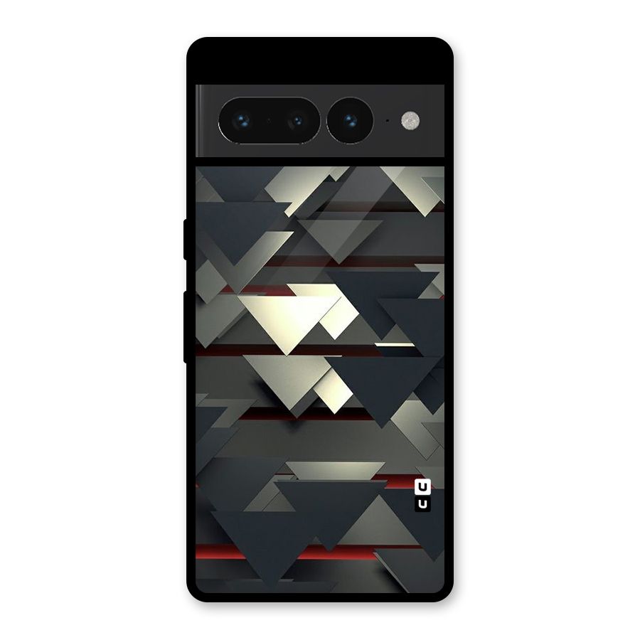 Classic Triangles Design Glass Back Case for Google Pixel 7 Pro