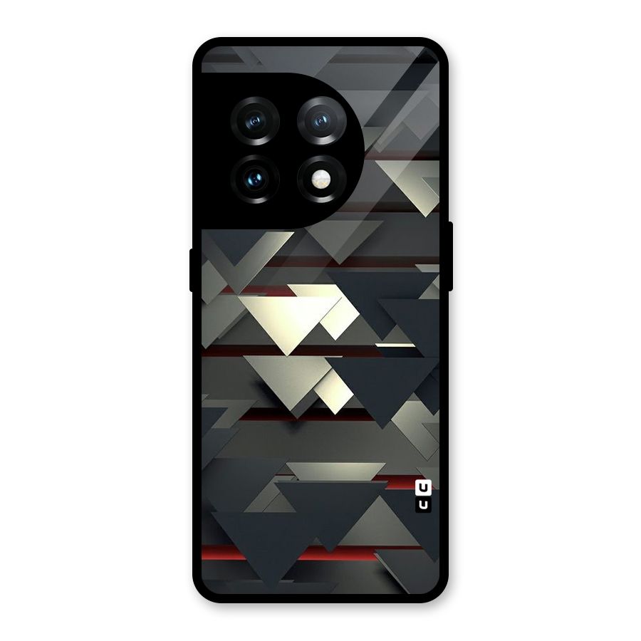 Classic Triangles Design Glass Back Case for OnePlus 11
