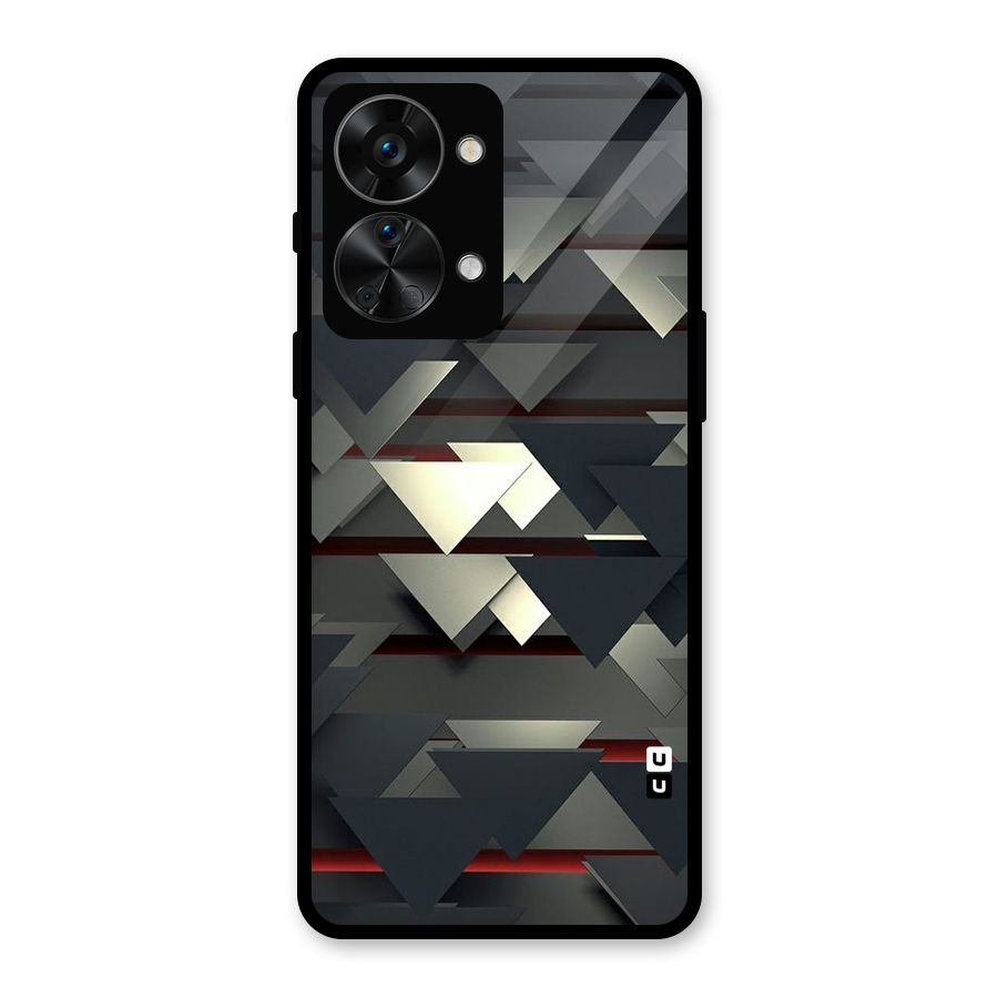 Classic Triangles Design Glass Back Case for OnePlus Nord 2T
