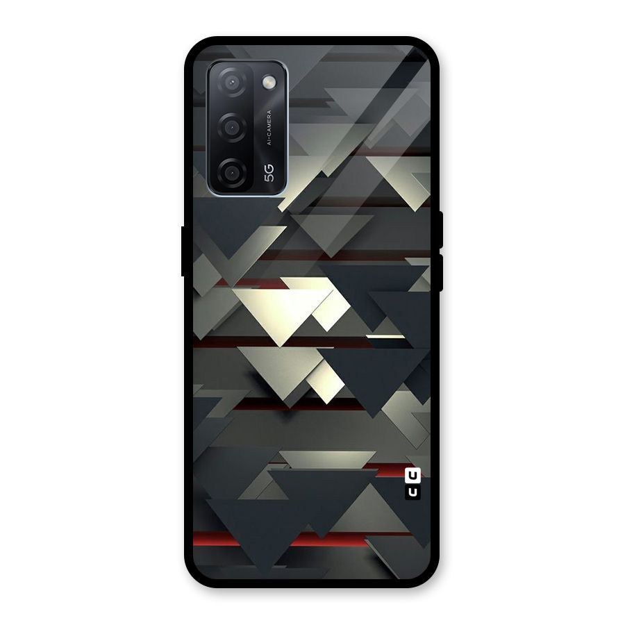 Classic Triangles Design Glass Back Case for Oppo A53s 5G
