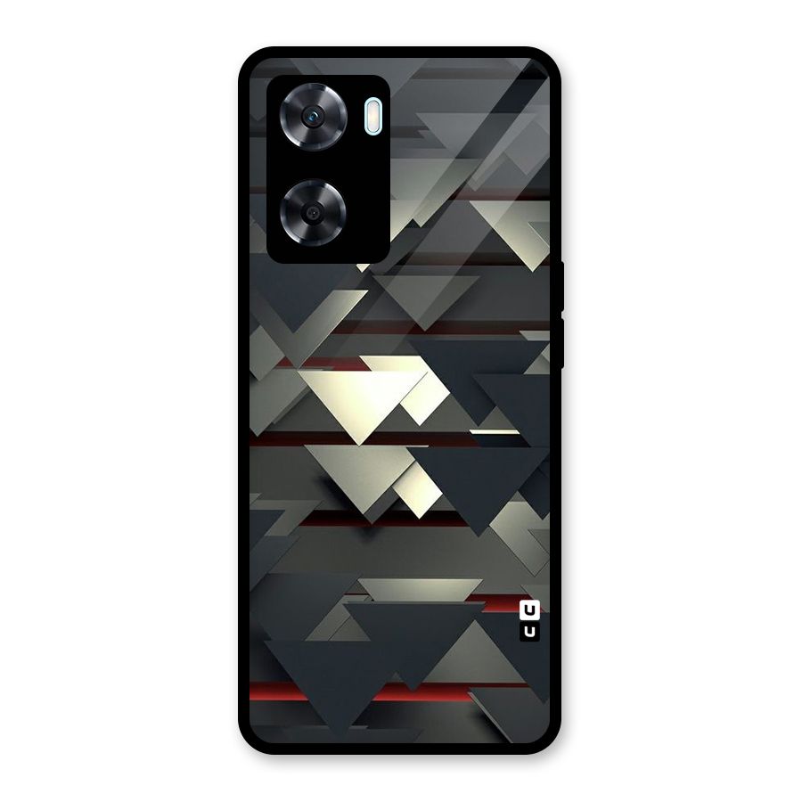 Classic Triangles Design Glass Back Case for Oppo A77