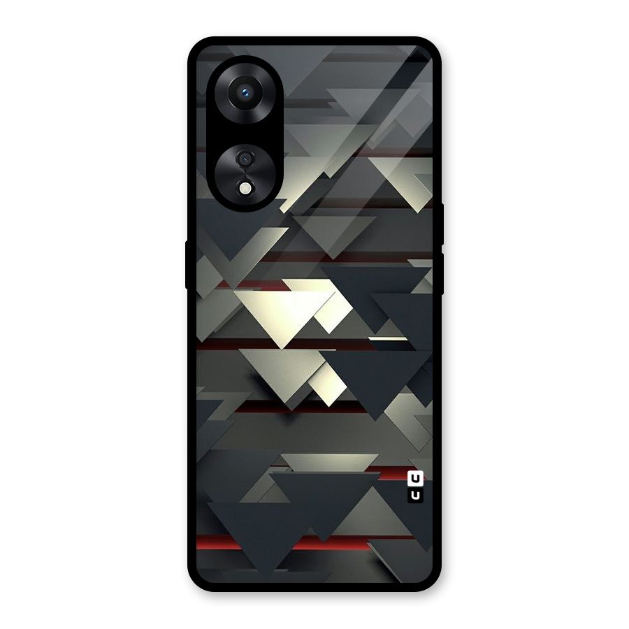 Classic Triangles Design Glass Back Case for Oppo A78