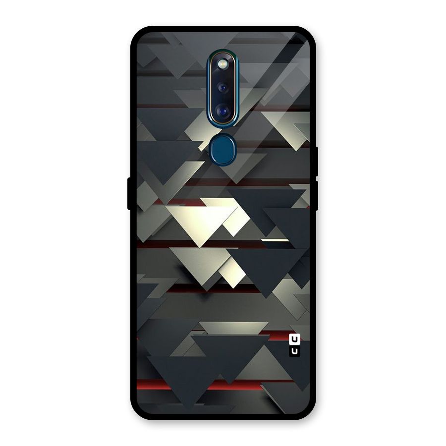 Classic Triangles Design Glass Back Case for Oppo F11 Pro