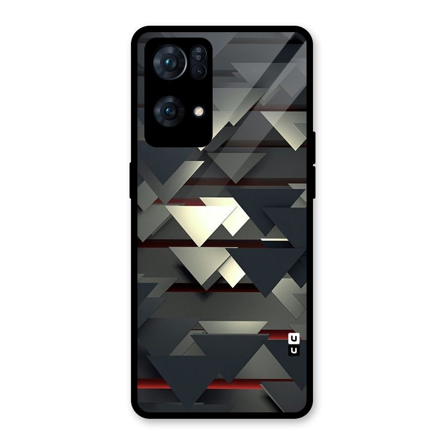 Classic Triangles Design Glass Back Case for Oppo Reno7 Pro 5G