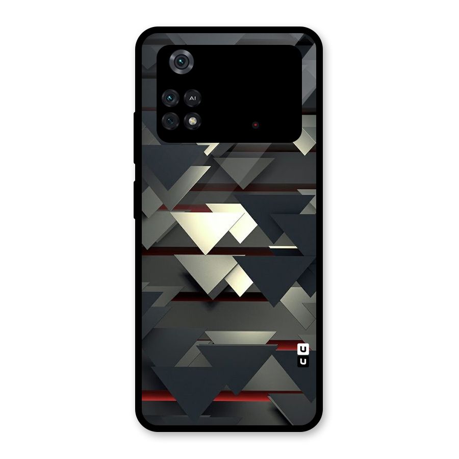 Classic Triangles Design Glass Back Case for Poco M4 Pro 4G