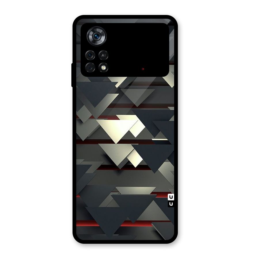 Classic Triangles Design Glass Back Case for Poco X4 Pro 5G