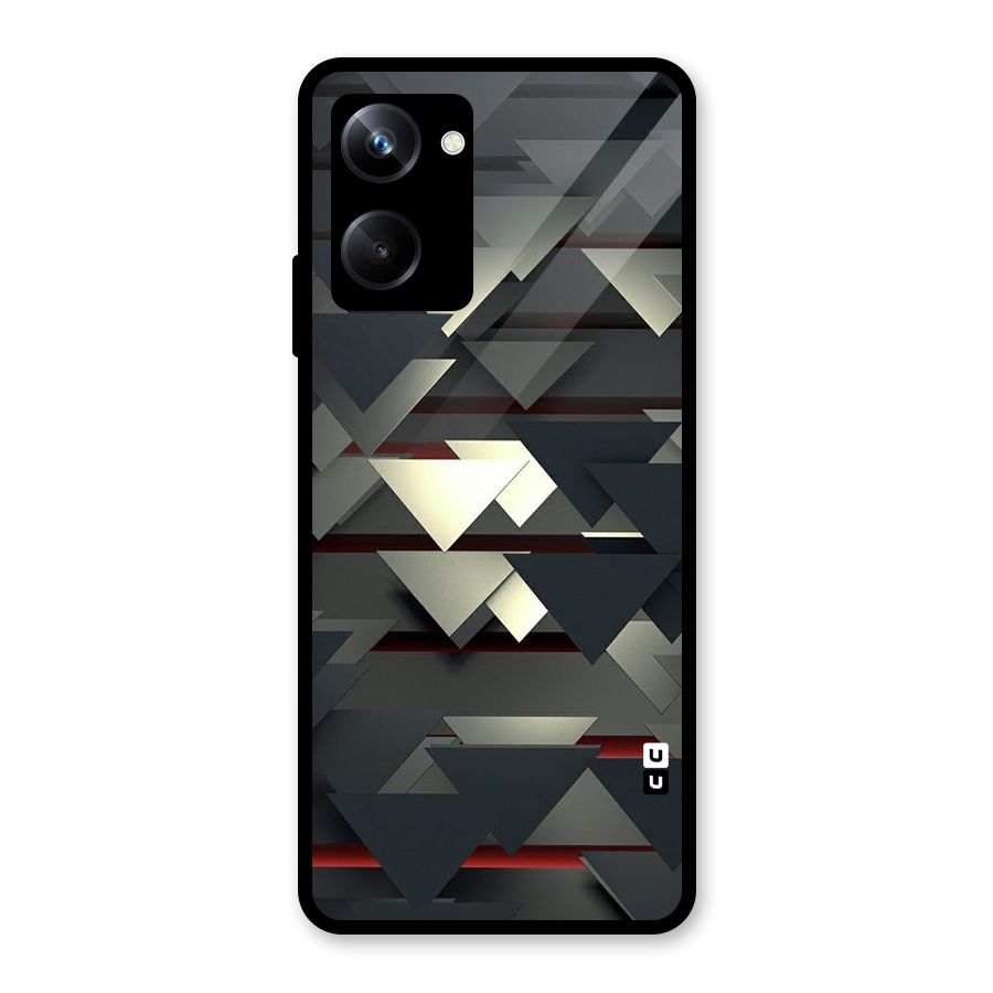 Classic Triangles Design Glass Back Case for Realme 10 Pro
