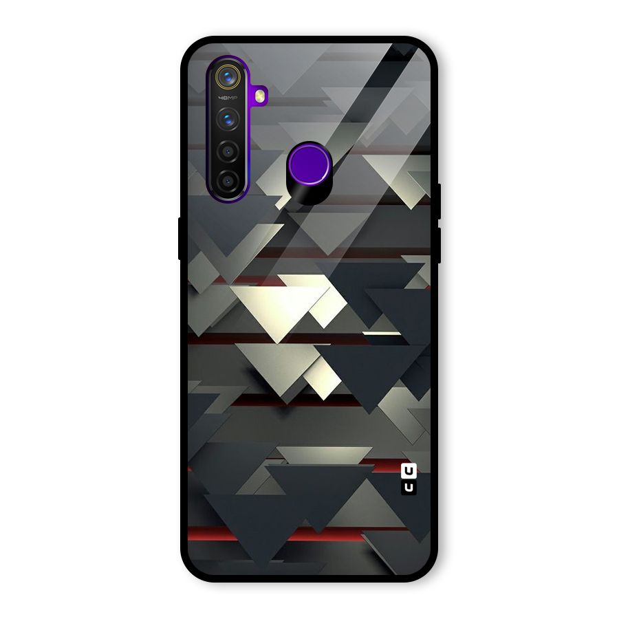Classic Triangles Design Glass Back Case for Realme 5 Pro