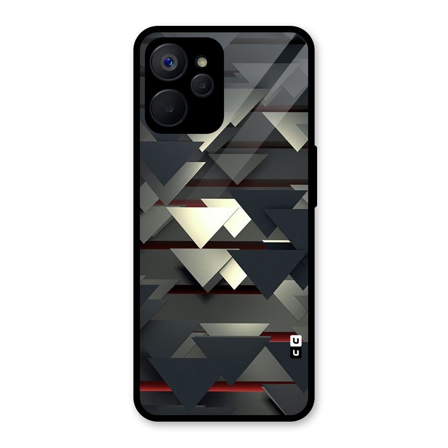 Classic Triangles Design Glass Back Case for Realme 9i 5G