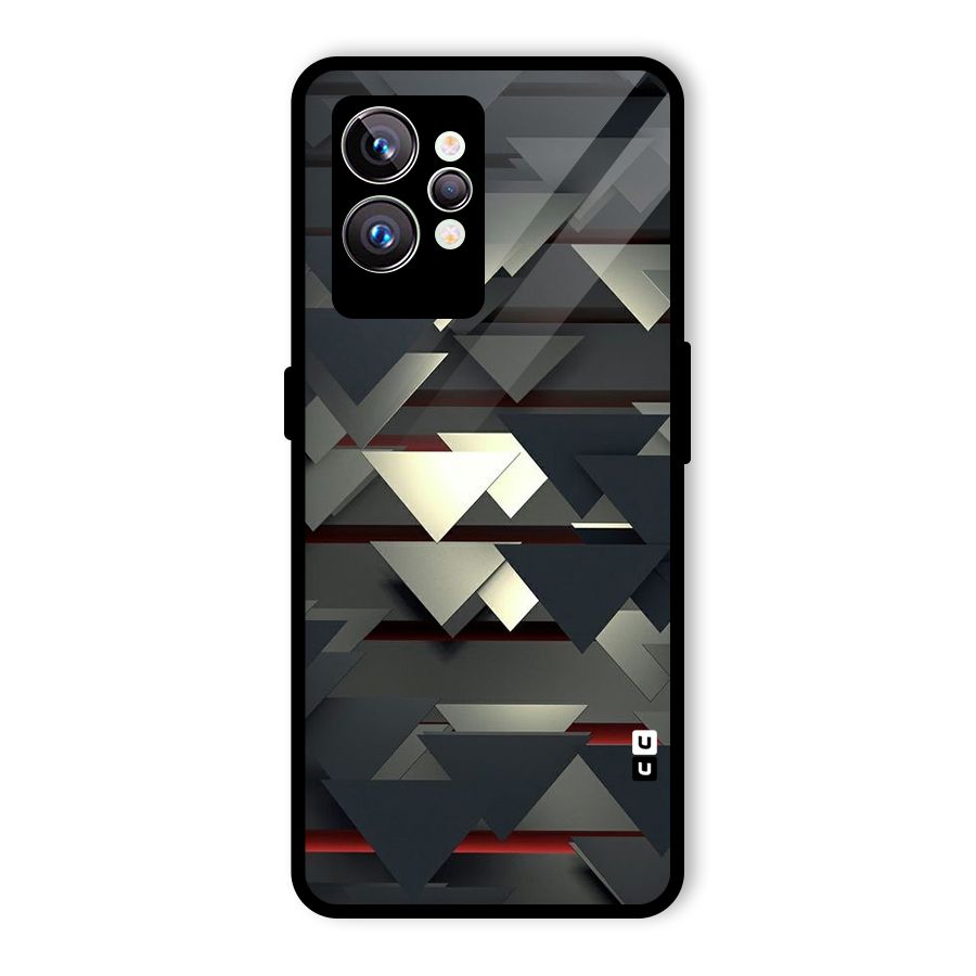 Classic Triangles Design Glass Back Case for Realme GT2 Pro