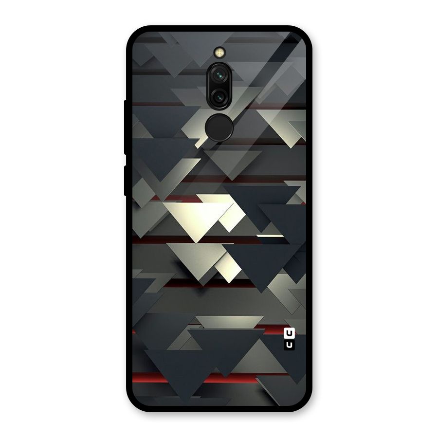 Classic Triangles Design Glass Back Case for Redmi 8