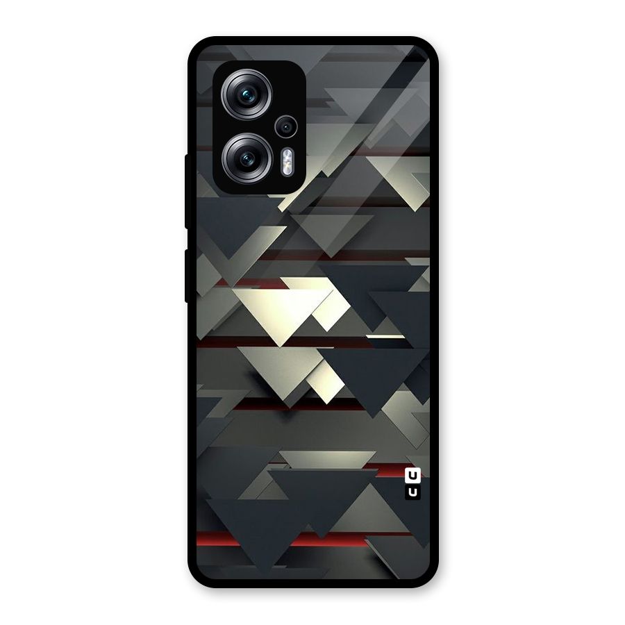 Classic Triangles Design Glass Back Case for Redmi K50i