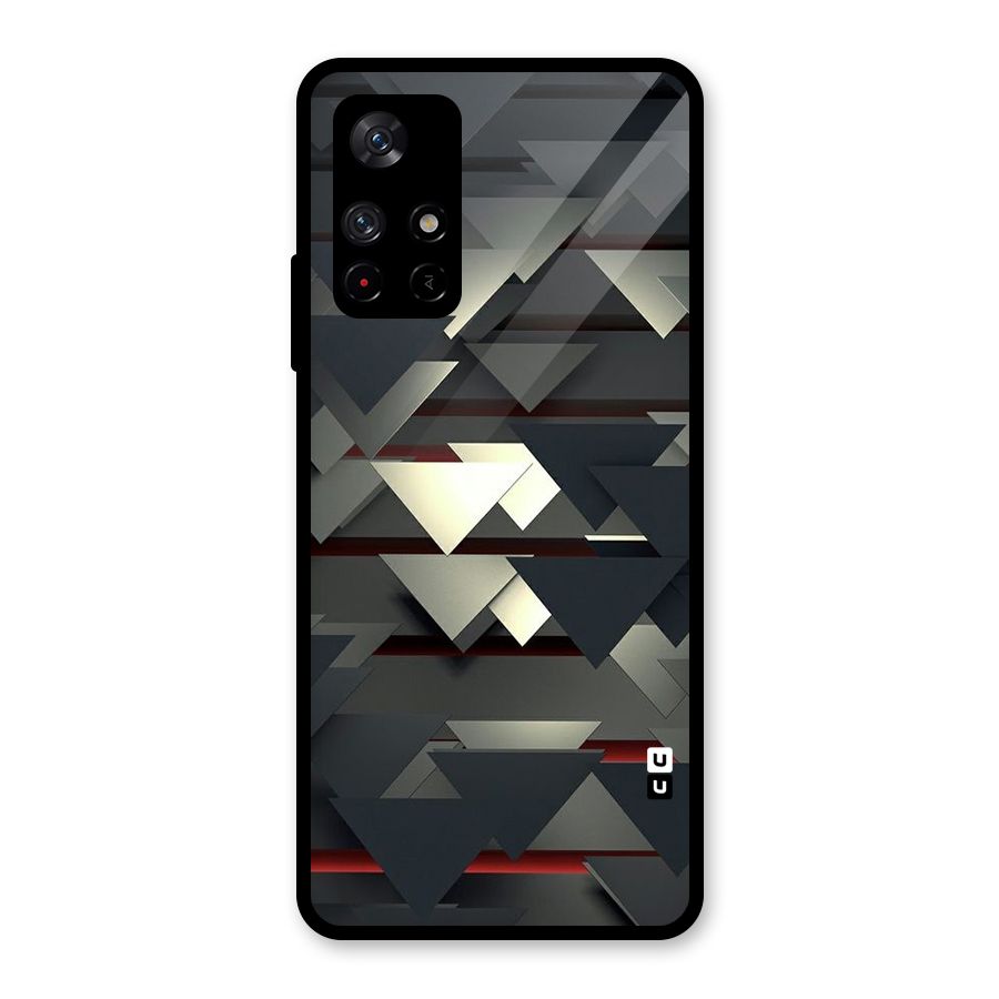 Classic Triangles Design Glass Back Case for Redmi Note 11T 5G