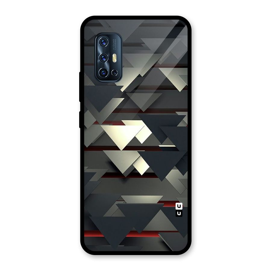 Classic Triangles Design Glass Back Case for Vivo V17