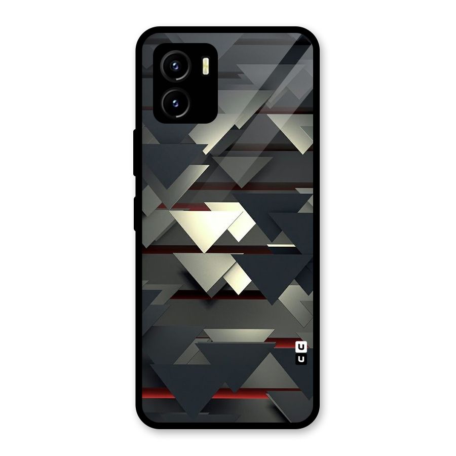 Classic Triangles Design Glass Back Case for Vivo Y15s