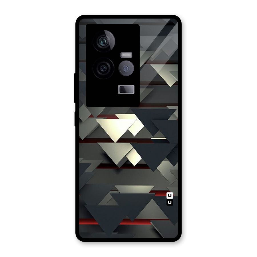 Classic Triangles Design Glass Back Case for Vivo iQOO 11 5G