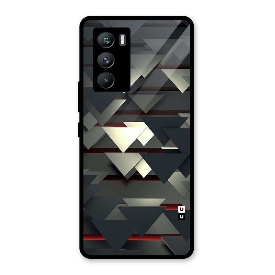 Classic Triangles Design Glass Back Case for Vivo iQOO 9 SE