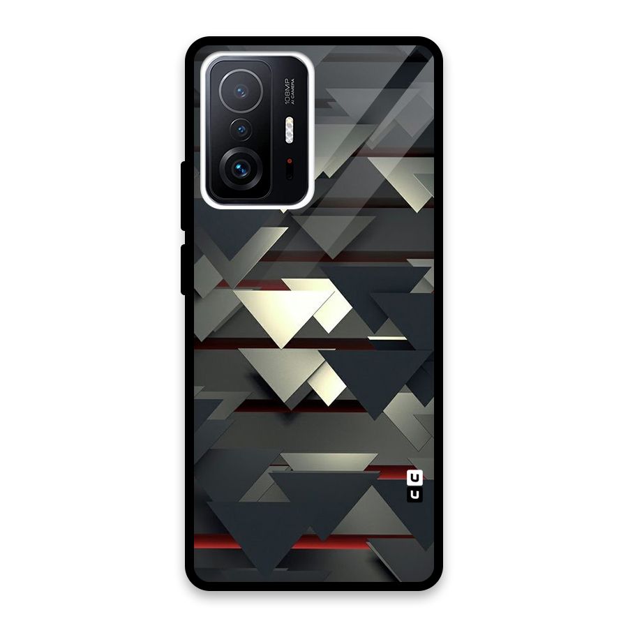 Classic Triangles Design Glass Back Case for Xiaomi 11T Pro