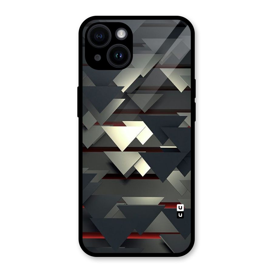 Classic Triangles Design Glass Back Case for iPhone 14
