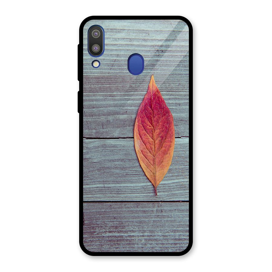 Classic Wood Leaf Glass Back Case for Galaxy M20