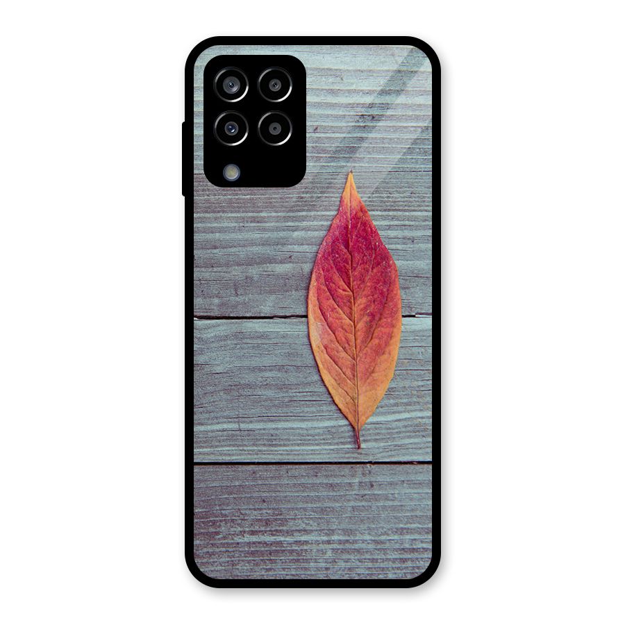 Classic Wood Leaf Glass Back Case for Galaxy M33