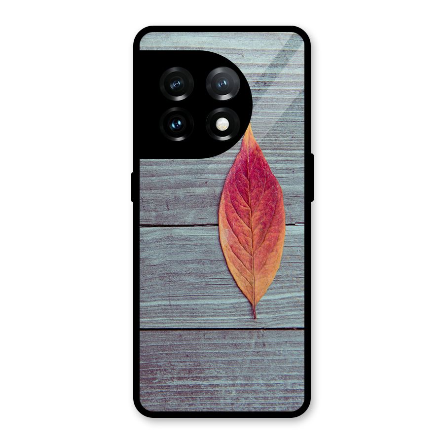 Classic Wood Leaf Glass Back Case for OnePlus 11