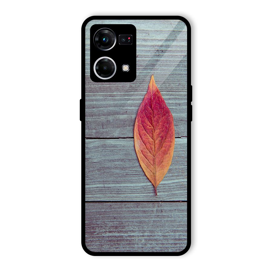 Classic Wood Leaf Glass Back Case for Oppo F21s Pro 4G