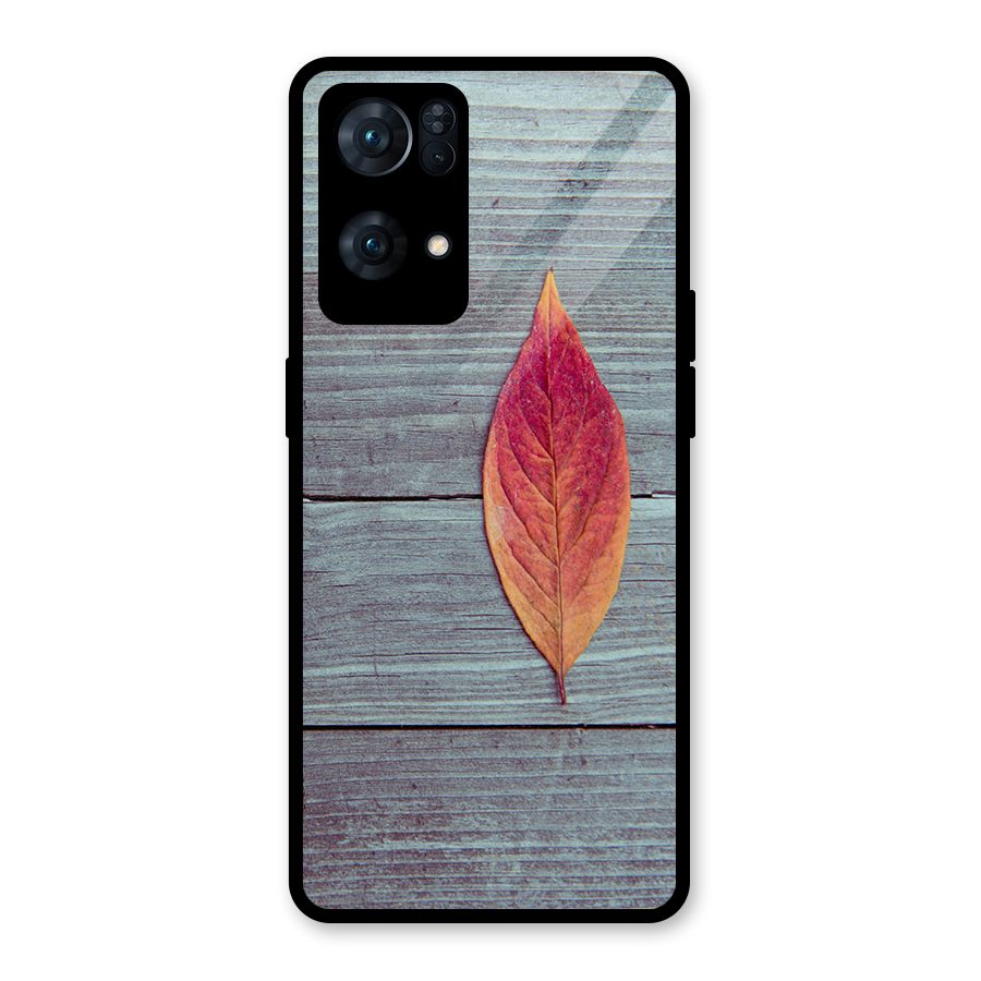 Classic Wood Leaf Glass Back Case for Oppo Reno7 Pro 5G