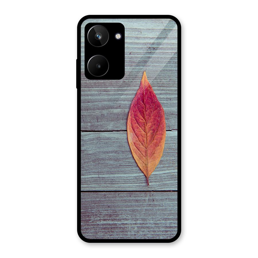 Classic Wood Leaf Glass Back Case for Realme 10