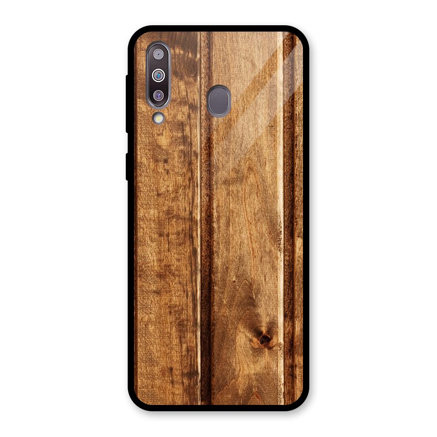 Classic Wood Print Glass Back Case for Galaxy M30